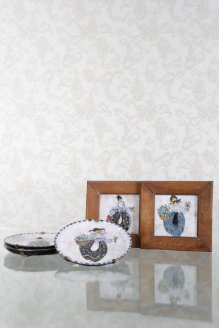 Atelier le Brescou, Vallauris 3 assiettes à décor...