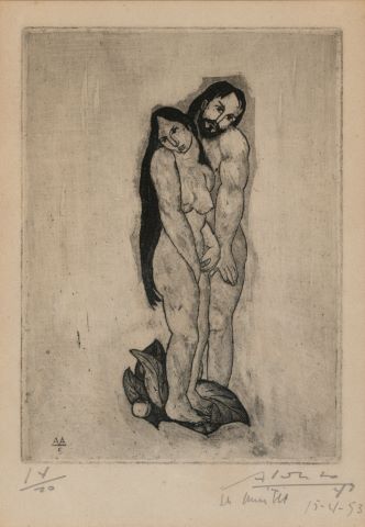 Angel Alonso (1923-1994) Adam et Eve