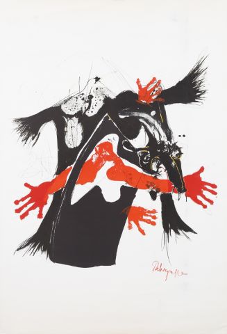 Paul Rebeyrolle (1926-2005) Composition noire...