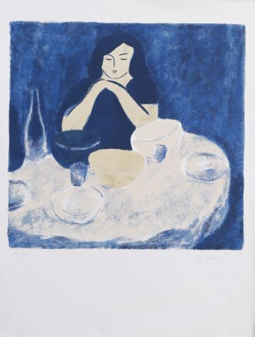 Femme attablée