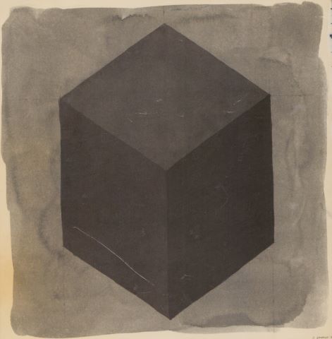 Sol Lewitt (1928-2007) A drawing page : cubes [x2]