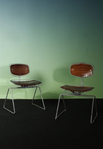 Michel Cadestin (né en 1942) Paire de chaises...