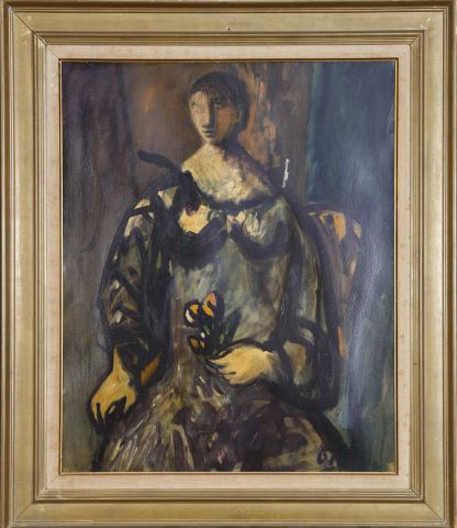Portrait de femme à la fleur