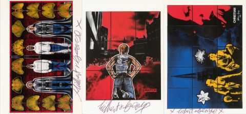 Gilbert et George (nés en 1943 et 1942) 3 cartes...