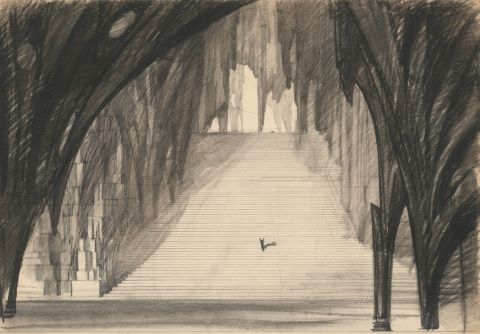 Paul Mantes (1921-2004) Dans l’escalier