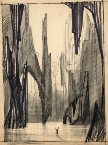 Paul Mantes (1921-2004) Paysage imaginaire