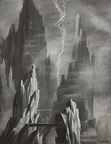 Paul Mantes (1921-2004) Orage en montagne
