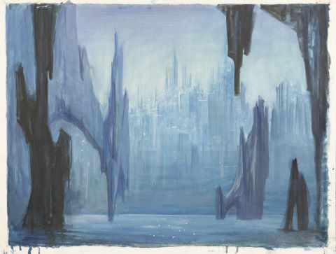 Paul Mantes (1921-2004) Paysage bleu