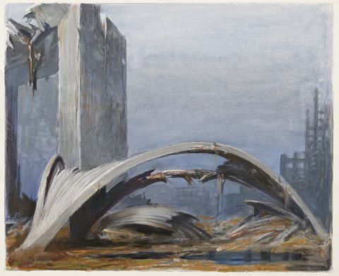 Paul Mantes (1921-2004) Arc de triomphe en ruine