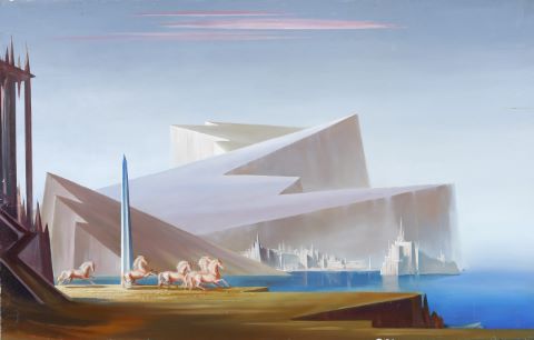 Paul Mantes (1921-2004) Ville imaginaire/Famille...