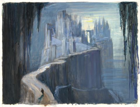 Paul Mantes (1921-2004) Vers une ville de montagne