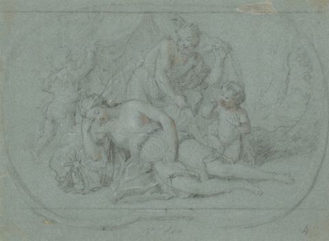Satyre découvrant une nymphe (2 œuvres); Allégorie avec étude au…