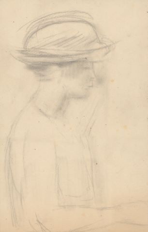 École moderne Jeune fille de profil et portrait...