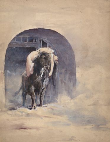 Femme suppliciée dans l’arène (recto), Étude de supplice (verso)