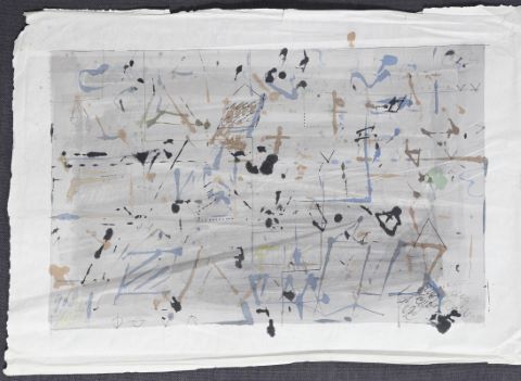 Composition bleue et grise