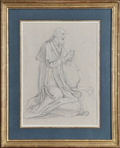 Ecclésiastique à genoux