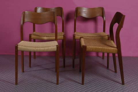 Niels O. Møller Six chaises modèle 71