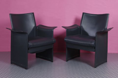 Tito Agnoli (né en 1931) Paire de fauteuils...
