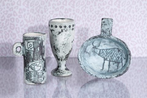 Jacques Blin (1920-1995) Ensemble en céramique...