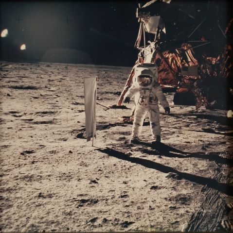 Buzz Aldrin devant le module lunaire, Apollo 11