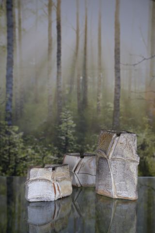 Eric Astoul (né en 1954) Trois vases sculptures