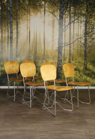 Armin Wirth (1903-1992) 6 chaises Alu-Flex