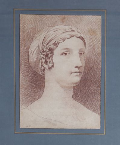École française du XVIIIe siècle Tête de femme