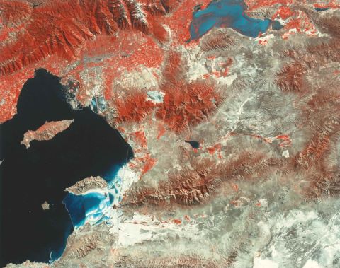 Vue de Salt Lake City à 705 km d'altitude