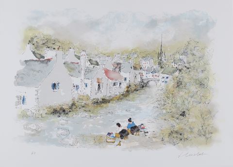 Urbain Huchet (1930-2014) Bord de rivière