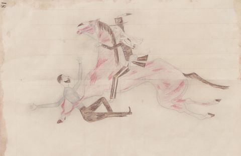 Indien des Plaines Dessin réalisé par un Indien...
