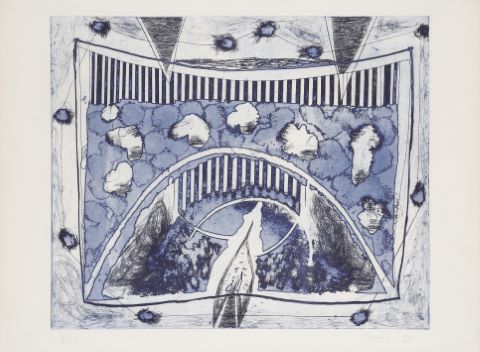Frantisek Janula (né en 1932) Composition bleue