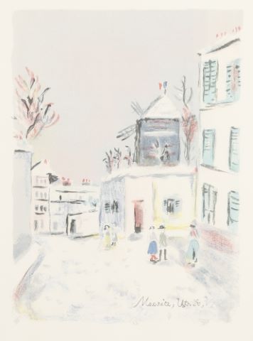Rue Montmartre sous la neige