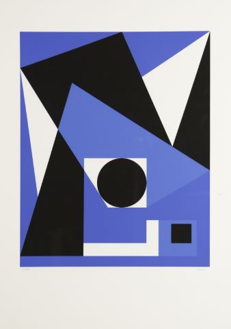 Geneviève Claisse (née en 1935) Composition bleue