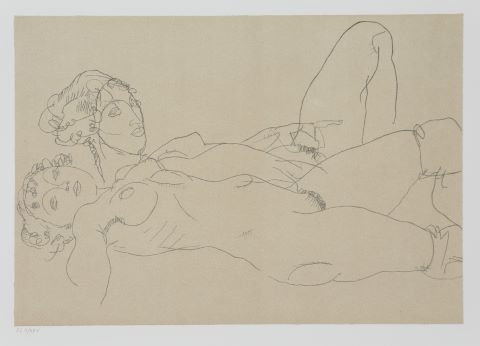 Two reclining nude girls