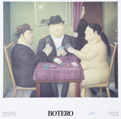 D’après Fernando Botero Affiche Les Joueurs...