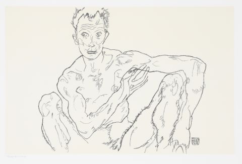 D’après Egon Schiele Le Dernier autoportrait