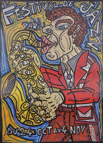 Robert Combas (né en 1957) 10e festival de jazz...