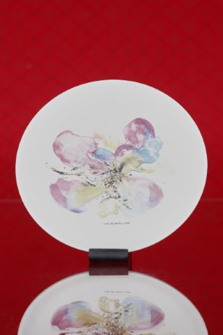 Zao Wou-Ki (1920-2013) Assiette Orchidées