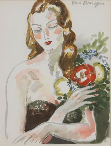 Femme avec fleurs