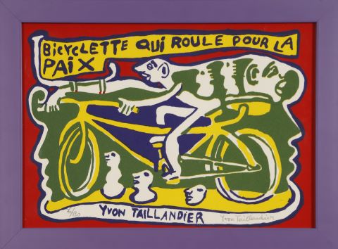 Bicyclette qui roule pour la Paix