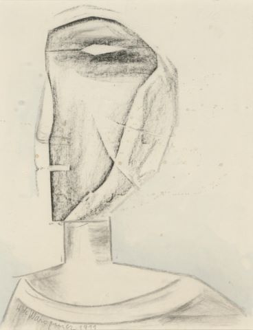 Henri de Waroquier (1881-1970) Visage primitif