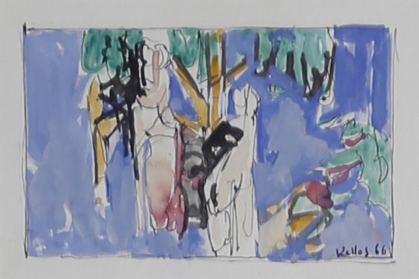 Personnage dans un jardin