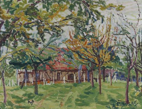 Anne Français (1909-1995) Chaumière des environs...