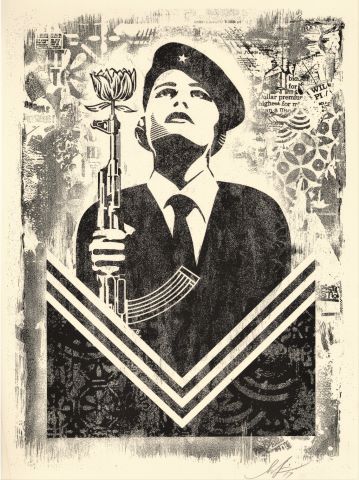 Shepard Fairey (né en 1970) Damaged stencil II