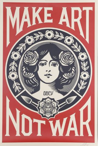 Shepard Fairey (né en 1970) Make Art Not War