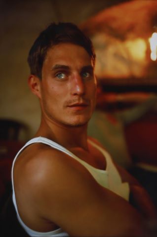 Clemens at lunch at Café de Sade, Lacoste, France