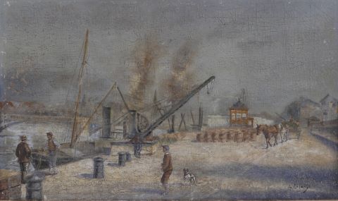 Alphonse Lalauze (1872-1936) Scène de port