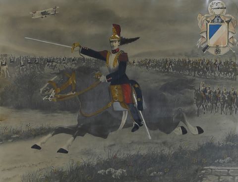 Anonyme Le cuirassier à cheval chargeant