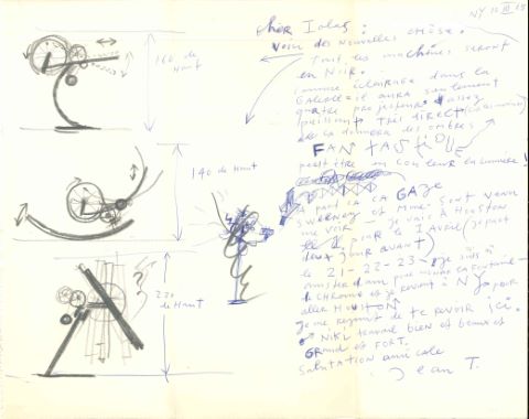 Une lettre-dessin et deux cartes postales adressées à Alexandre Iolas