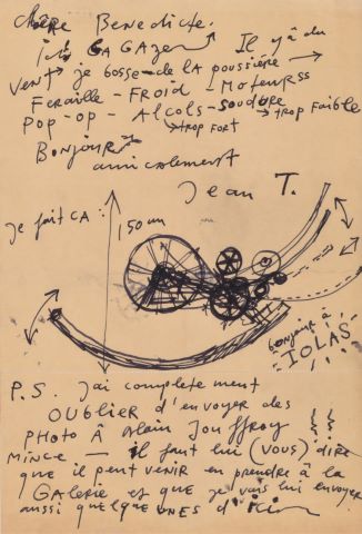 Jean Tinguely (1925-1991) Lettre-dessin...